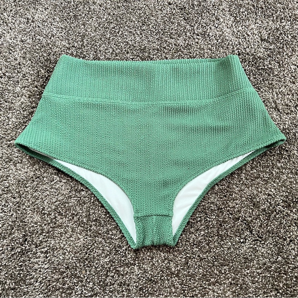 NWOT VS Pink High Waisted Green Shorts Bikini Bottom